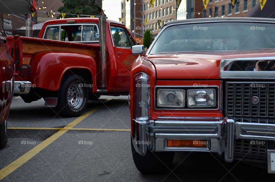 red vintage cars