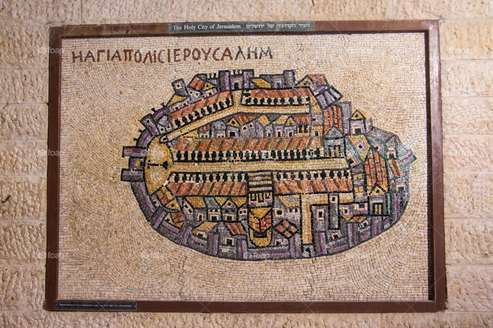 Old map in Jerusalem 