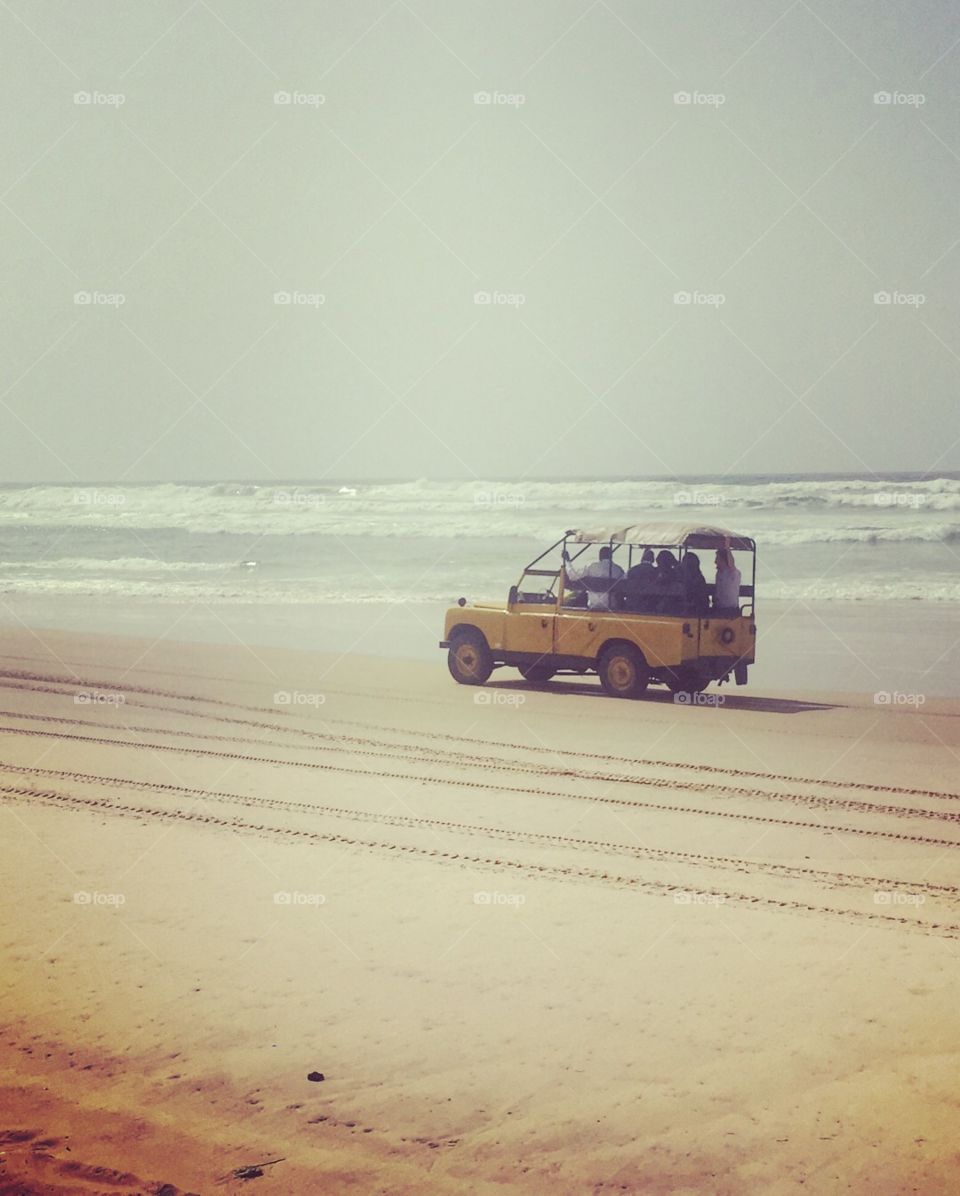 Driving along the beach, Senegal 