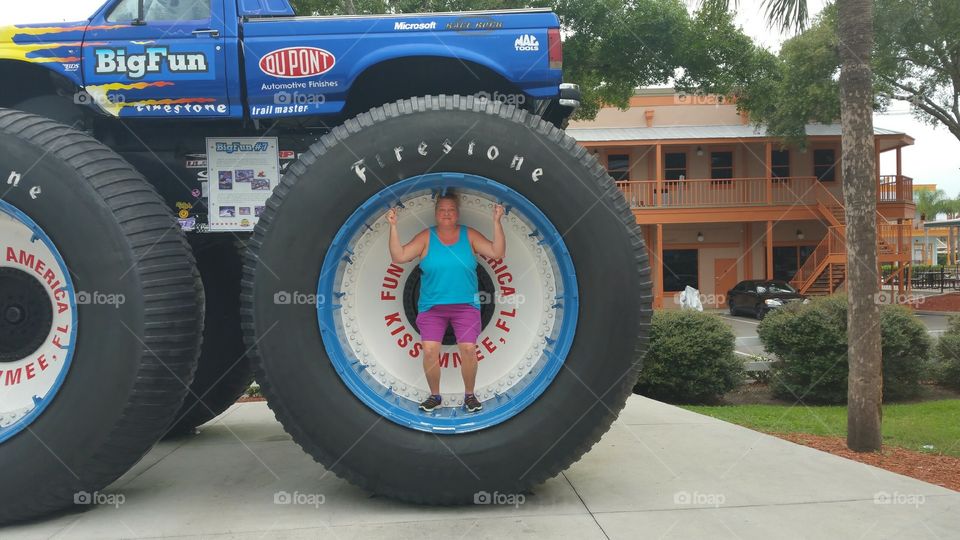 Kissimmee Florida, Olde Town Big Tires on a Big truck