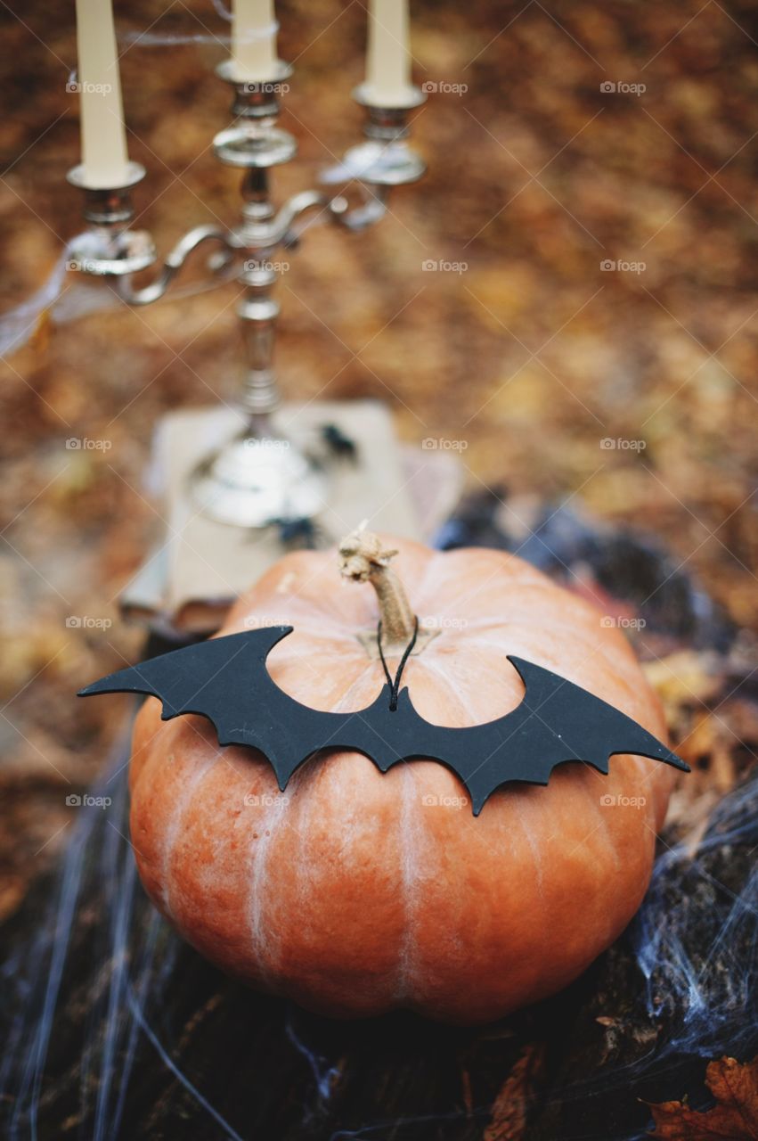 Close-up of halloween pumpkin