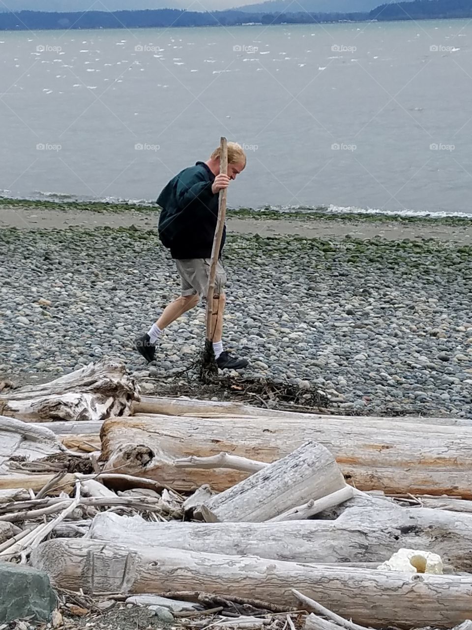 walking on the beach