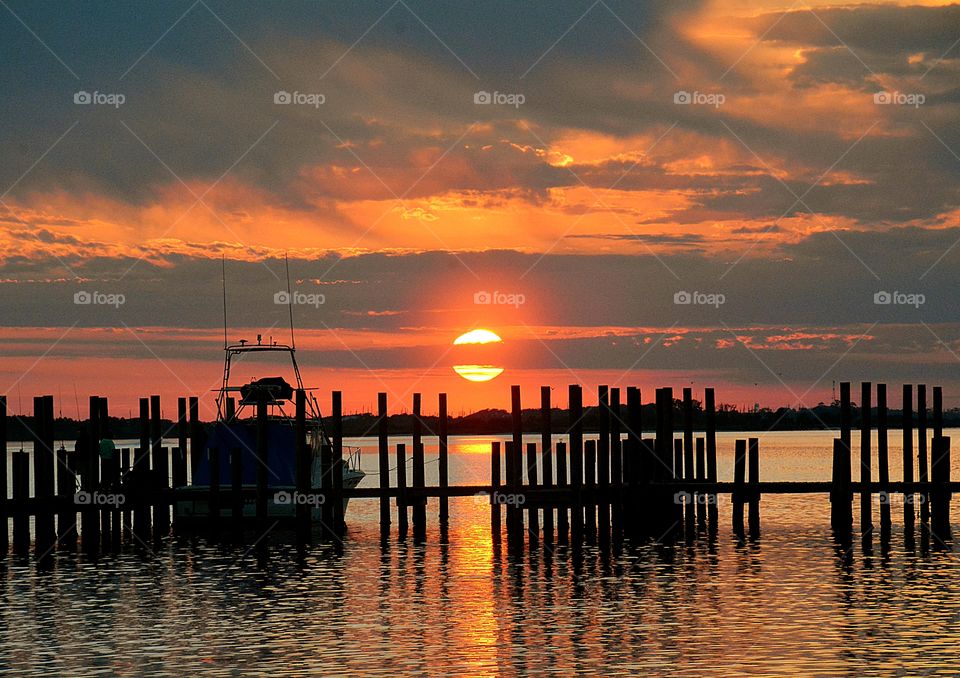 Sunset over the docks