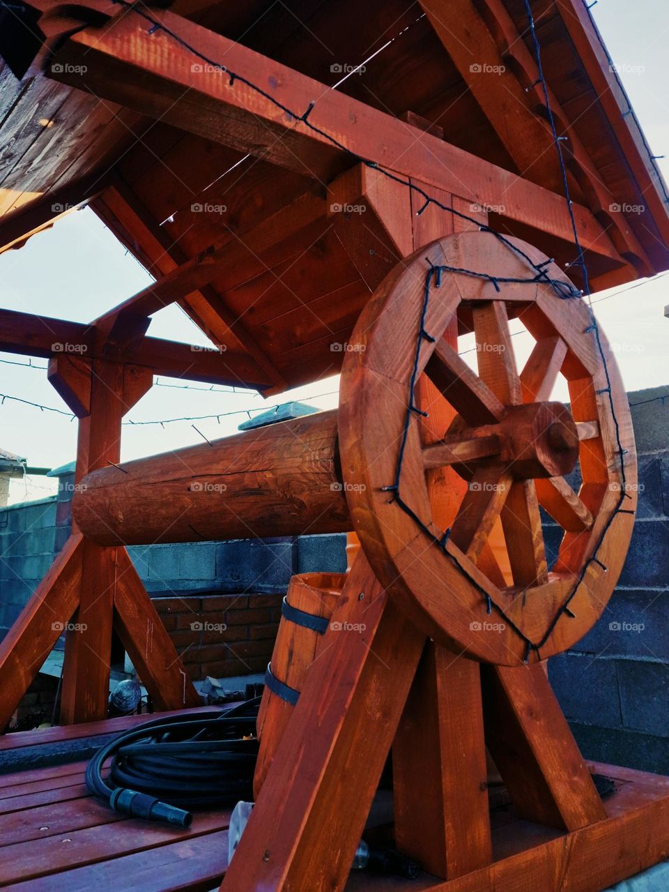 wooden fountain