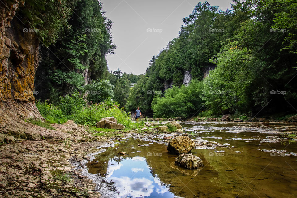 Walking along the river