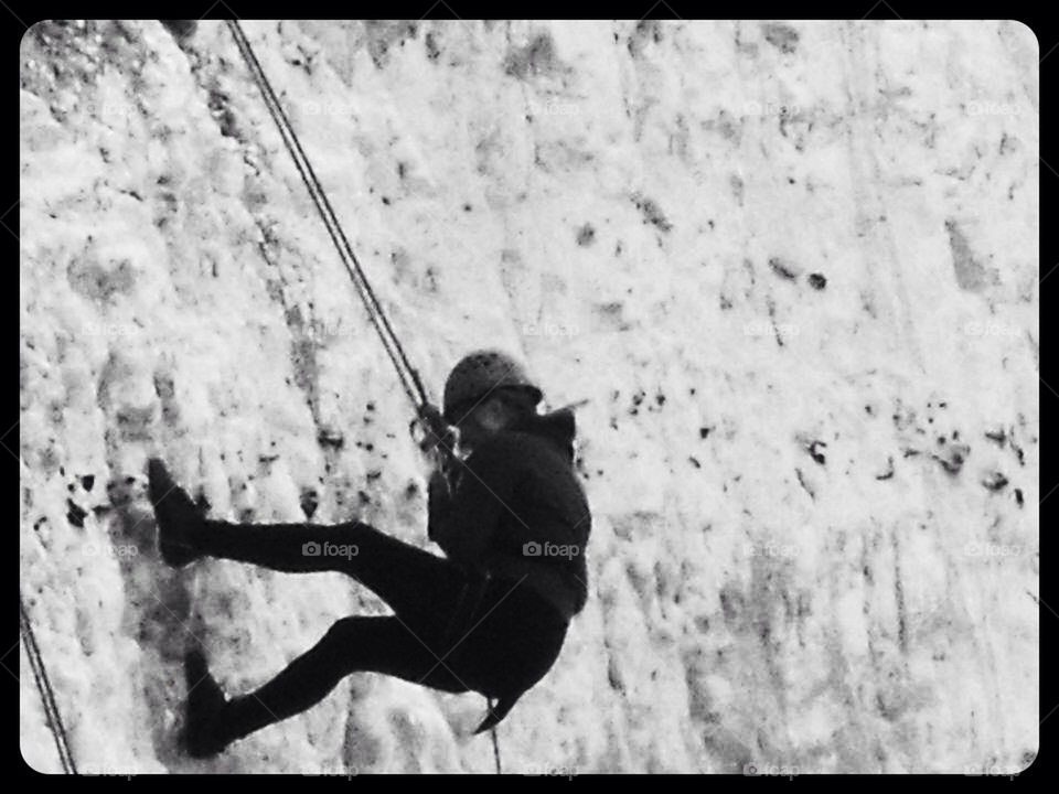 Black and white abseil