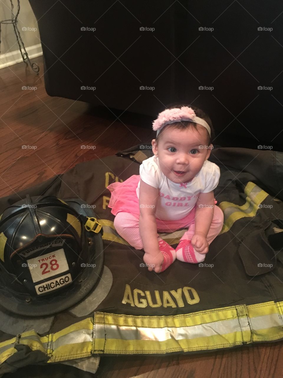 Firefighter Granddaughter! Grandpa's little princess knows just who her hero is! 