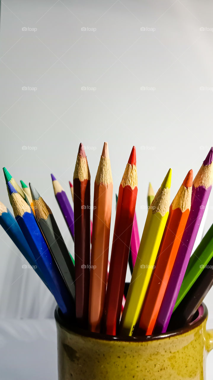 colored pencils for drawing.