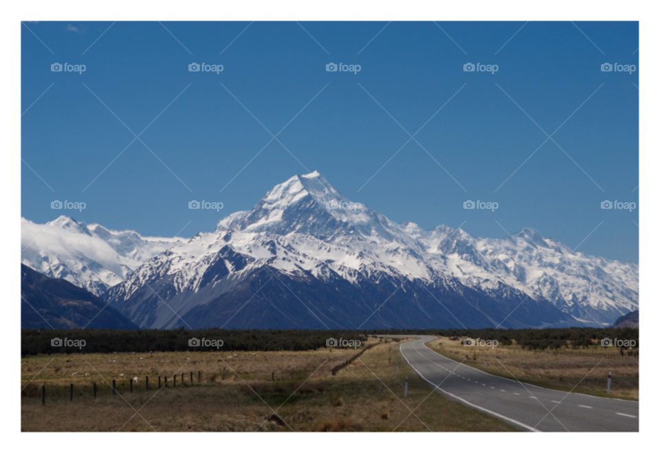 mount cook. new zealand mountain blue sky remote by 123smaller