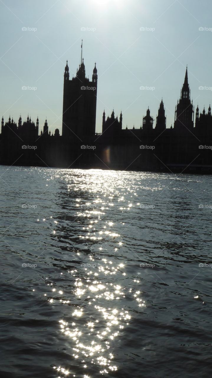 Shimmering Thames river