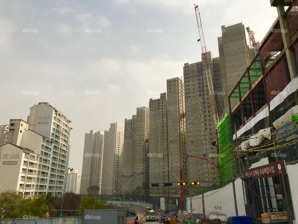 Apartment Building Complex Construction Site