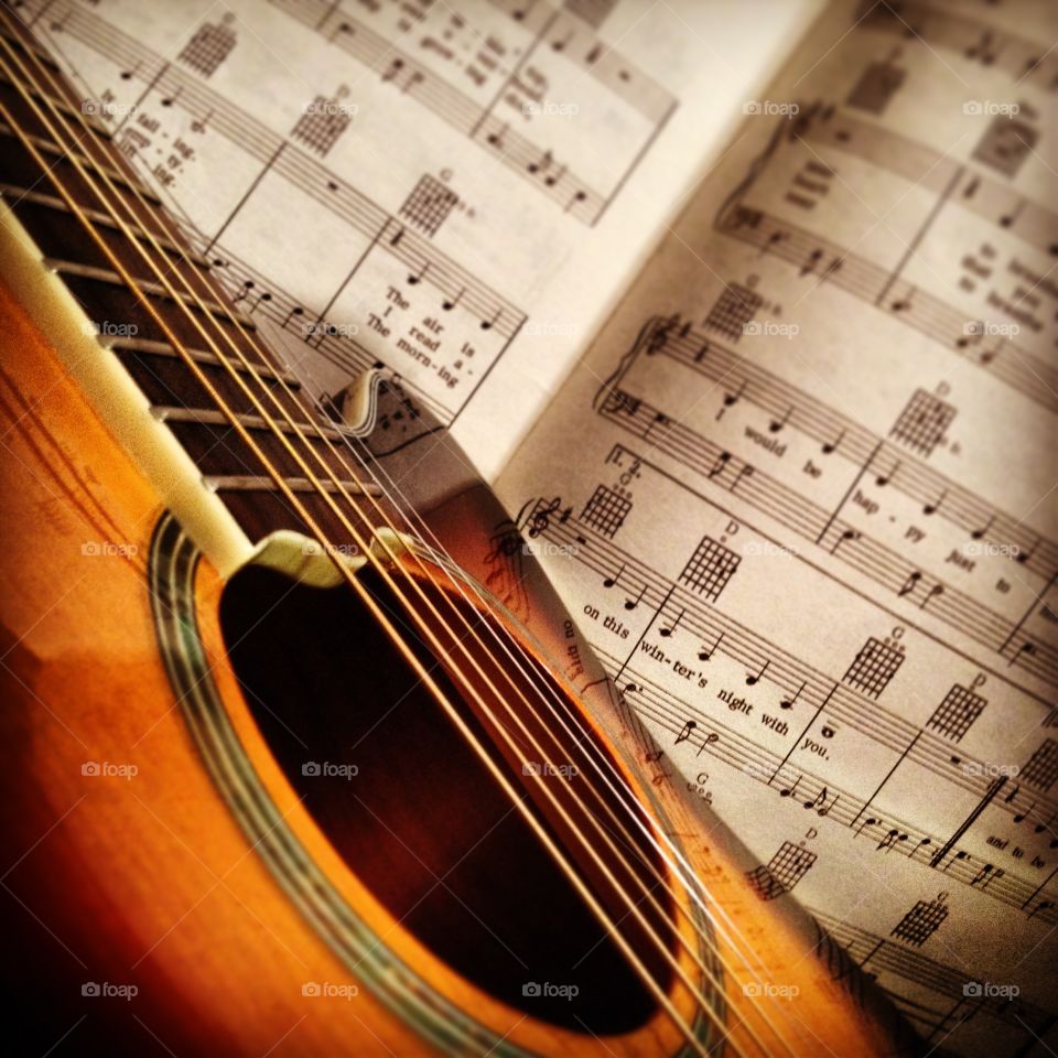 Alberta and Gordon. My Dean guitar with my Gordon Lightfoot sheet music.