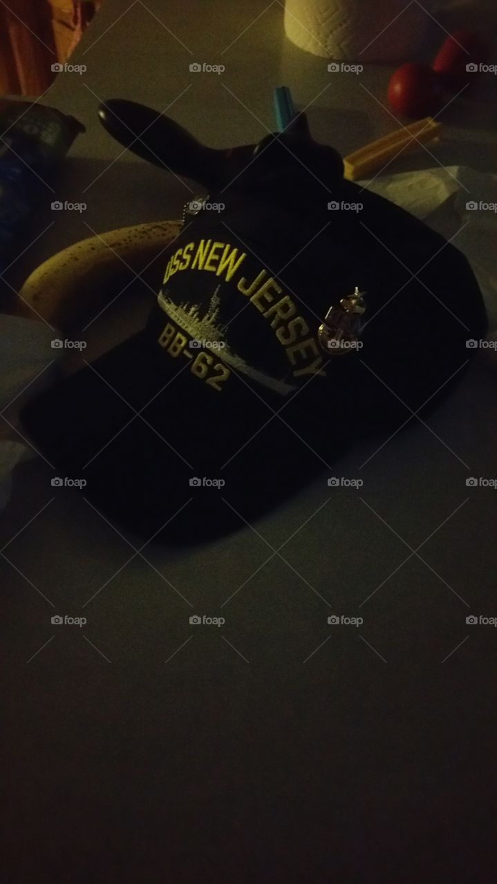 USS New Jersey ball cap. just playing around with the phone,  kind of liked the result.