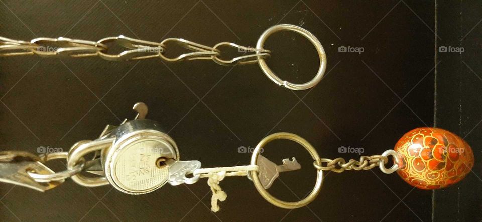 hanging lock with key.