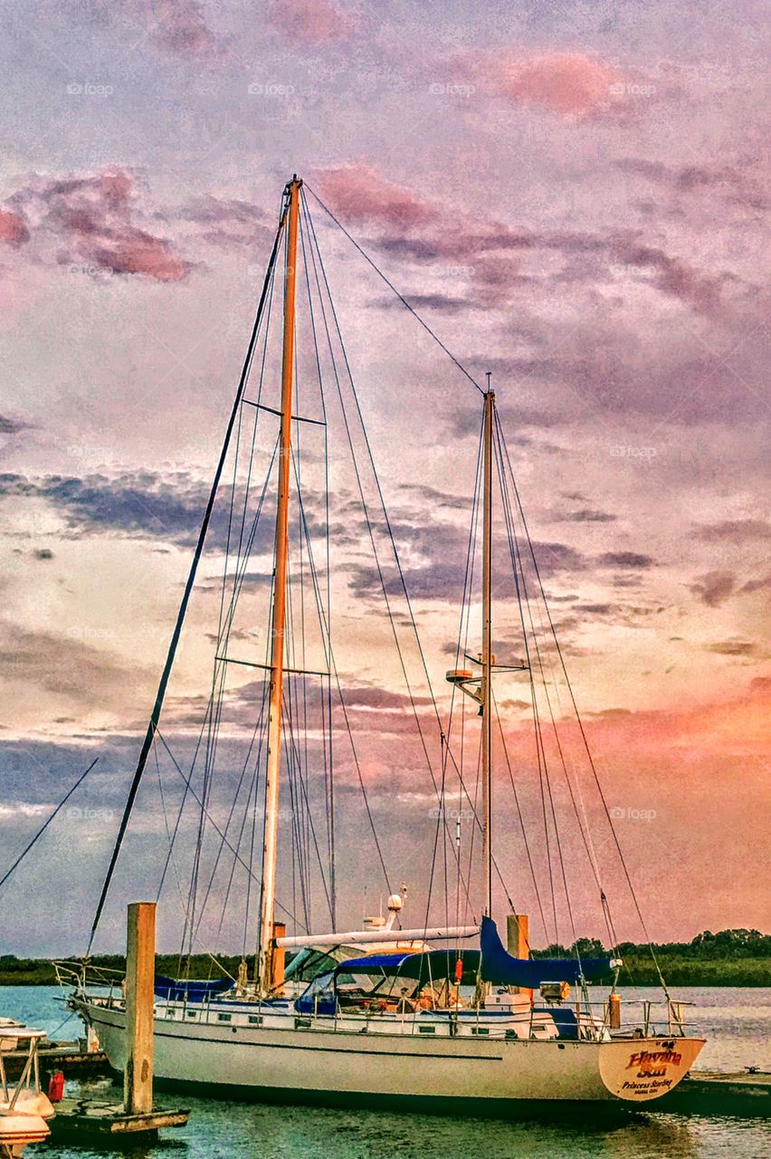 Dusk at Ponce Inlet marina