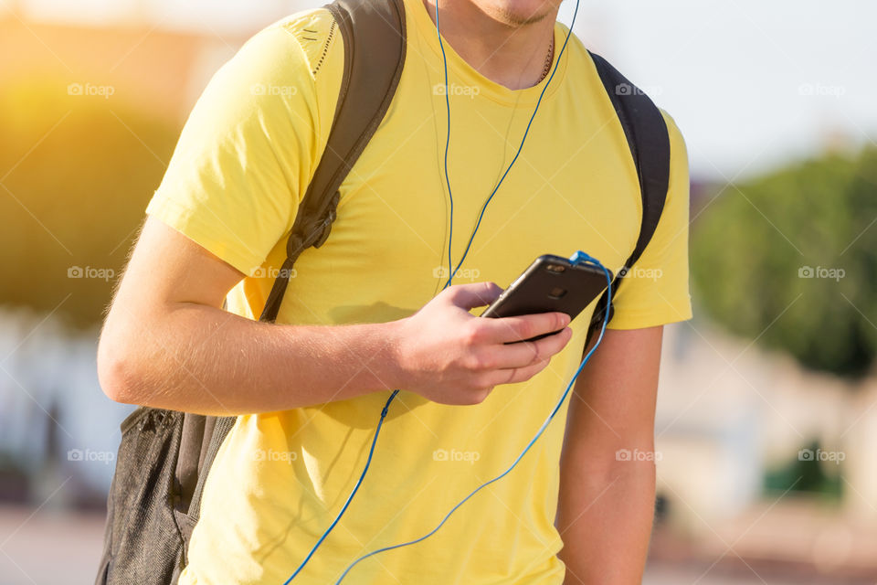 Using mobile device on a street