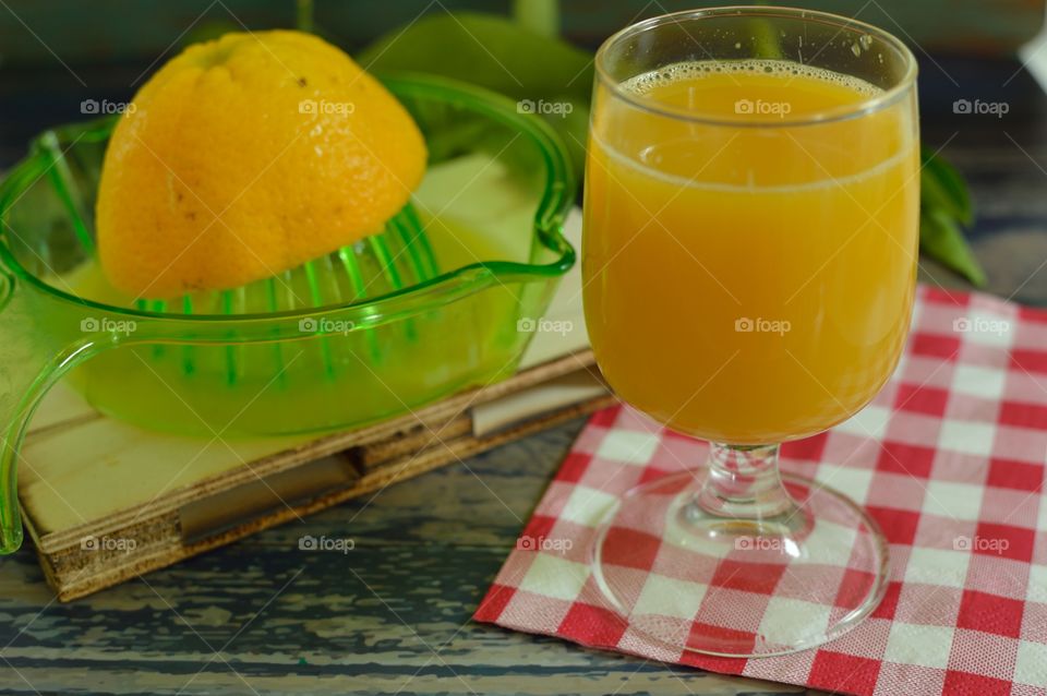 fresh homemade orange juice