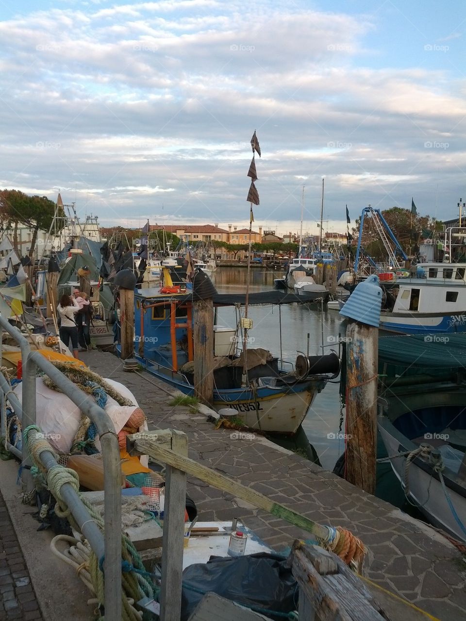 A view of the fishermen boats at Caorle Venice italy harbour
