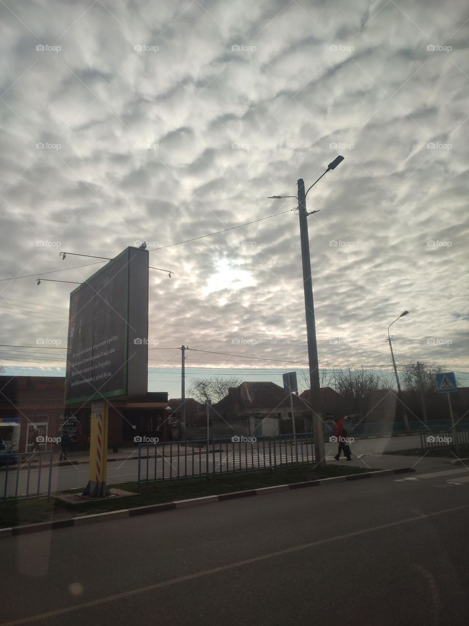 Beautiful cloudy sky in the town