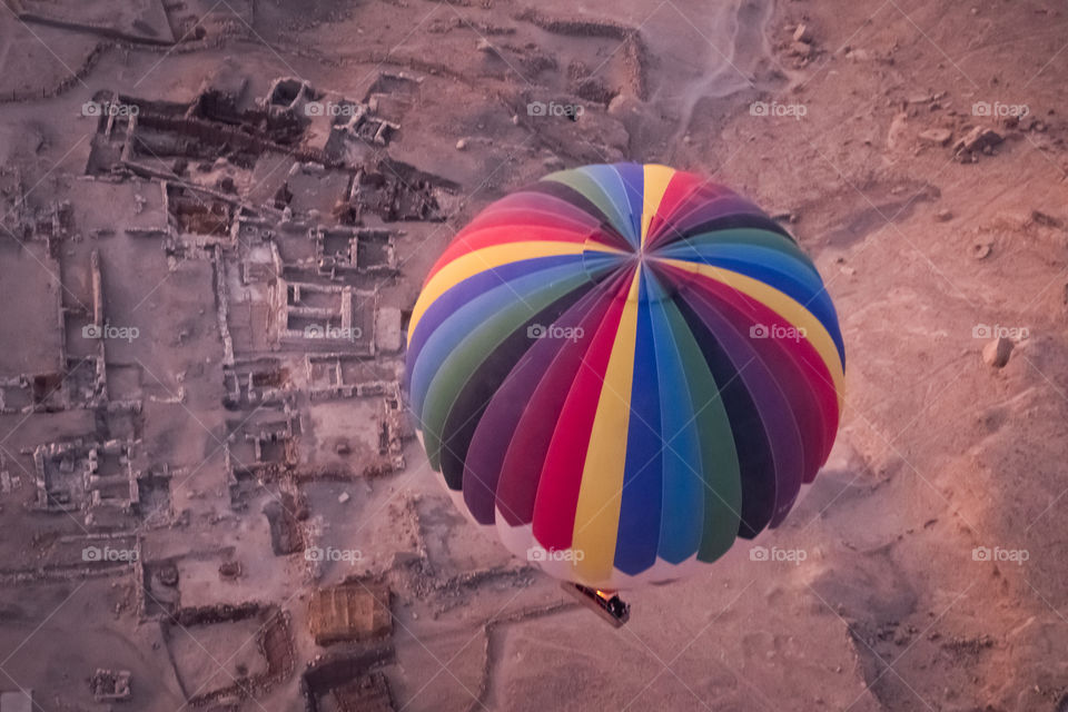 Balloon float over Luxor city Egypt