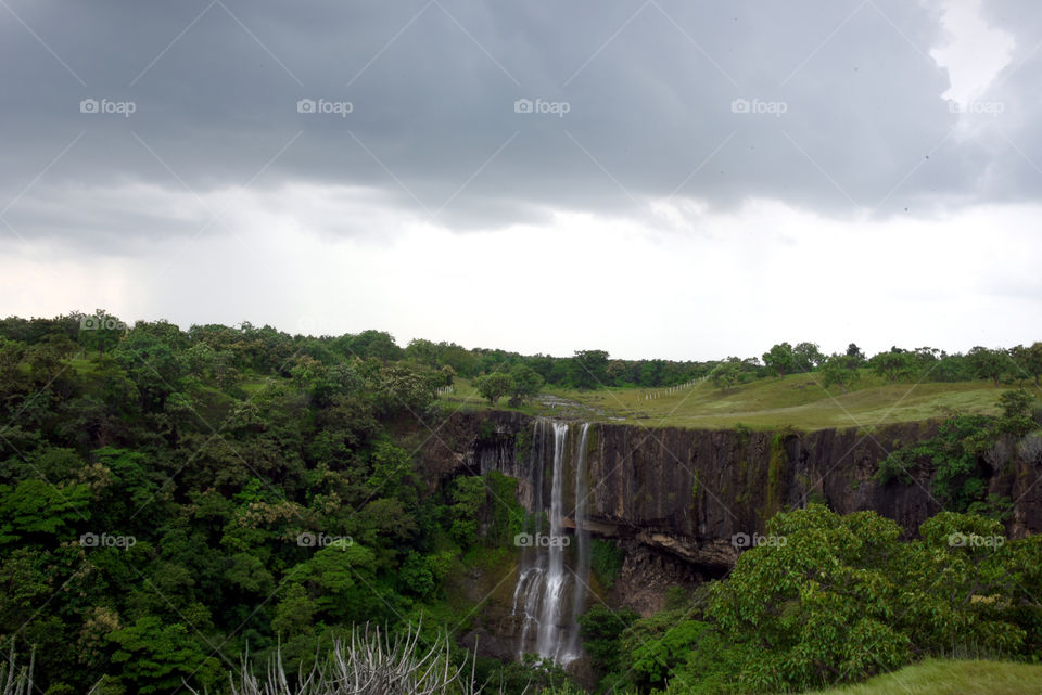 small waterfall are there