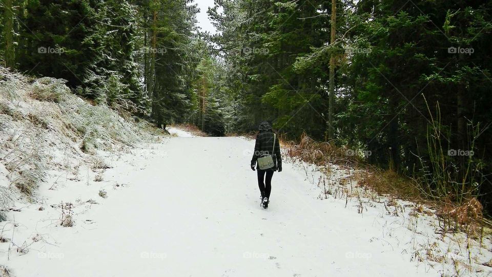 Walking on the snow, Bansko, Bulgaria