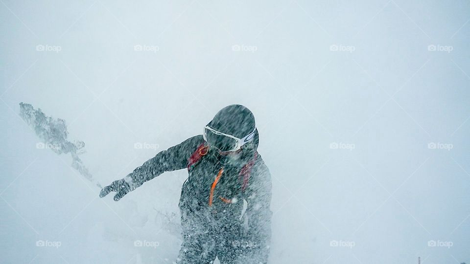 White out during blizzard in Australian alps