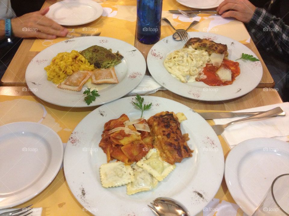 Pasta delis. selection of pasta meals