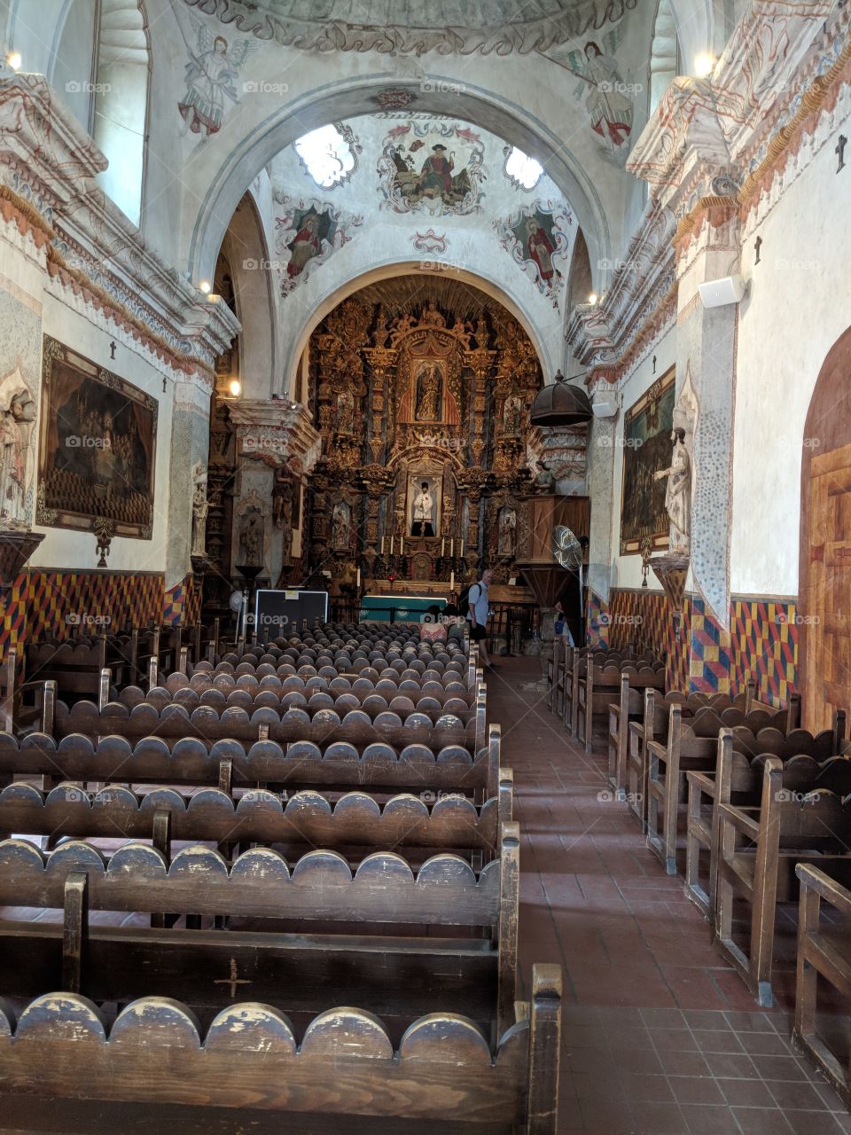 inside San Xavier Mission
