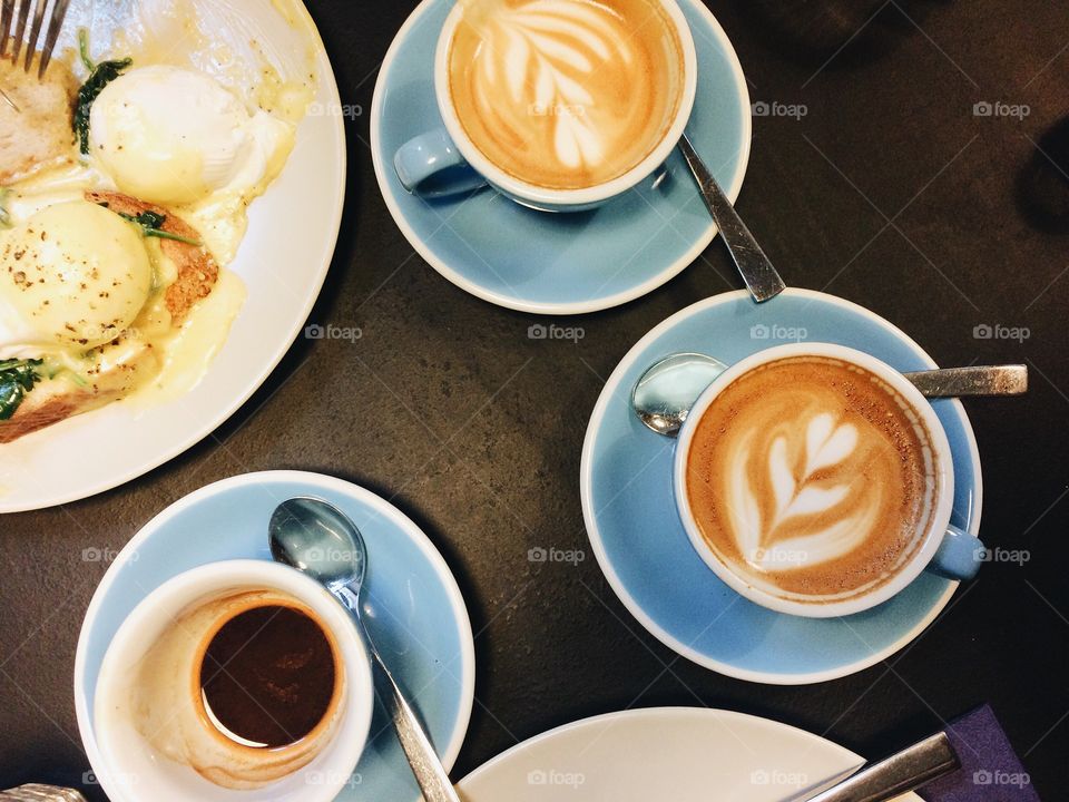 High angle view of breakfast