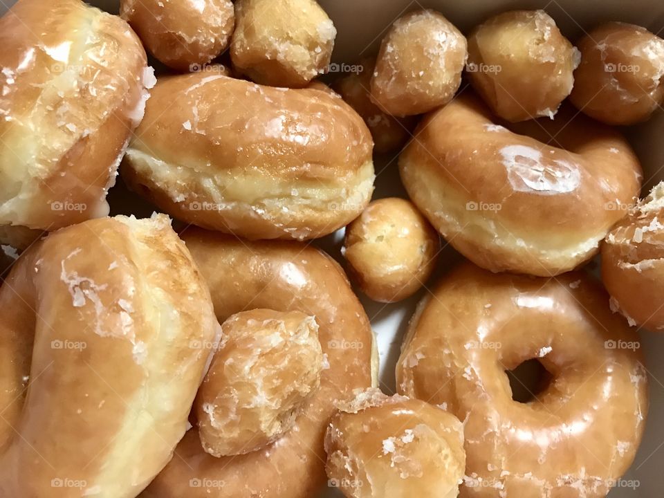Hot fresh baked doughnuts 