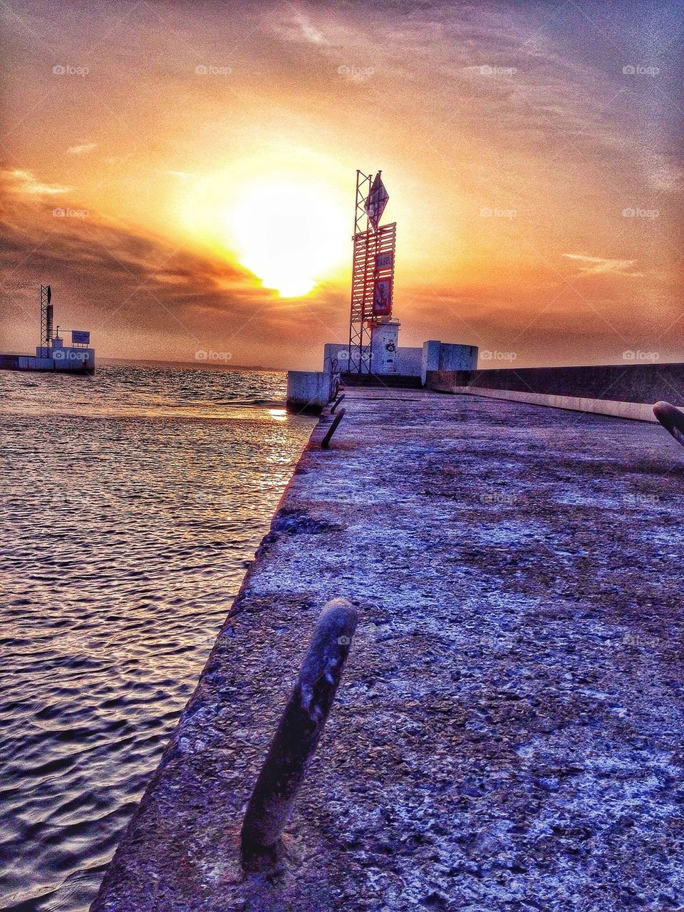 A pier in sunset