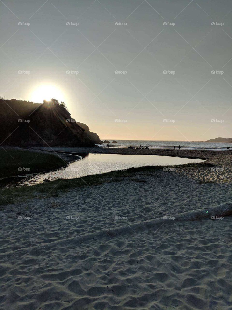 Caspar beach at sunset. Caspar, California