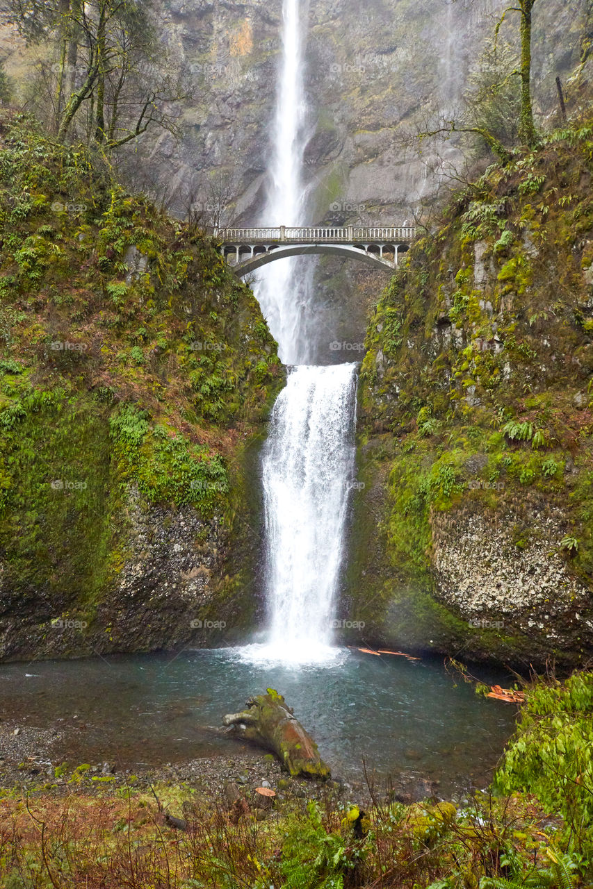 Multnomah Falls Oregon in Winter 