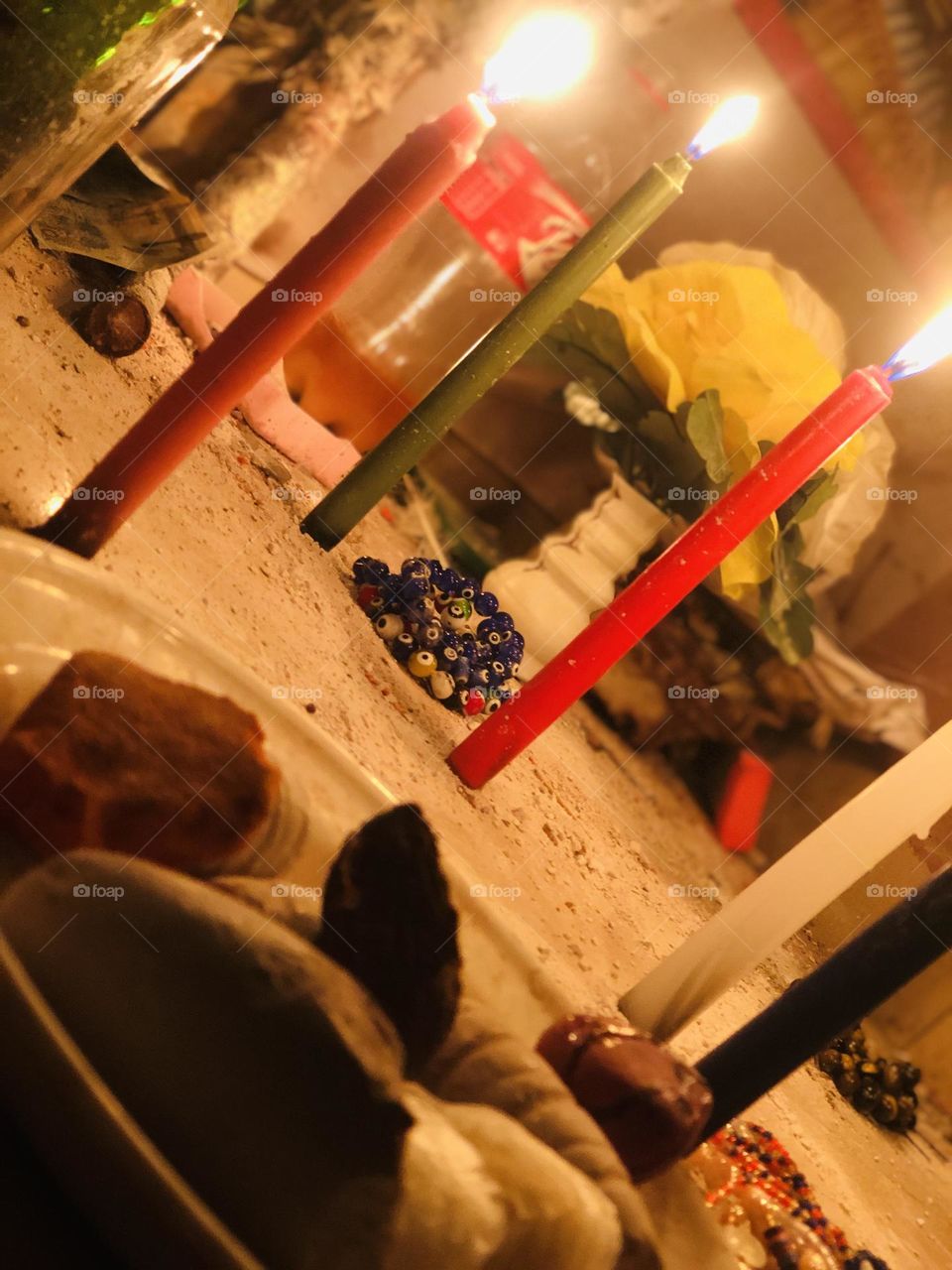 Candle light in a line