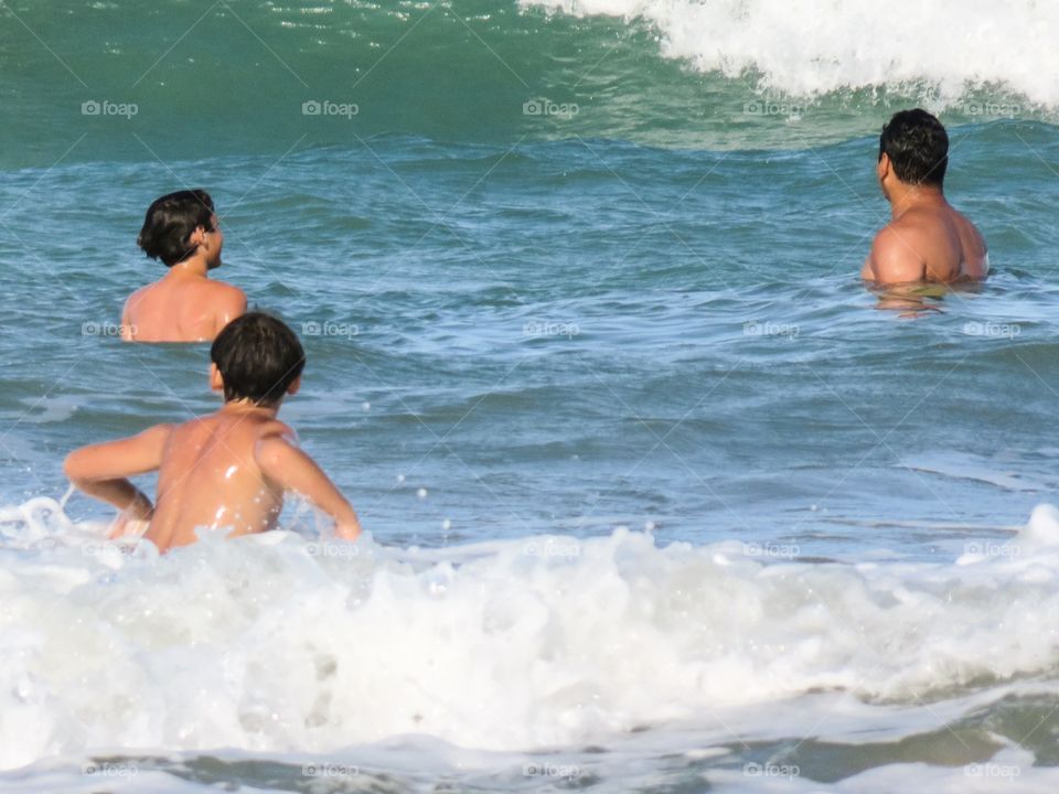 Playing in the waves