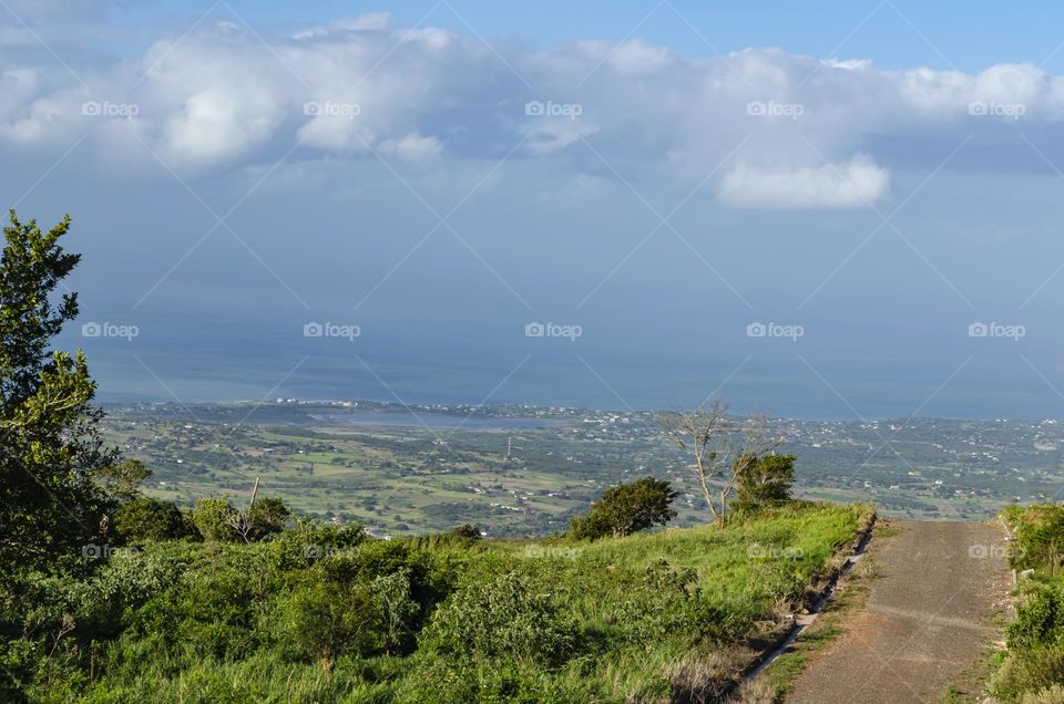 Landscape Of Land Sea And Sky