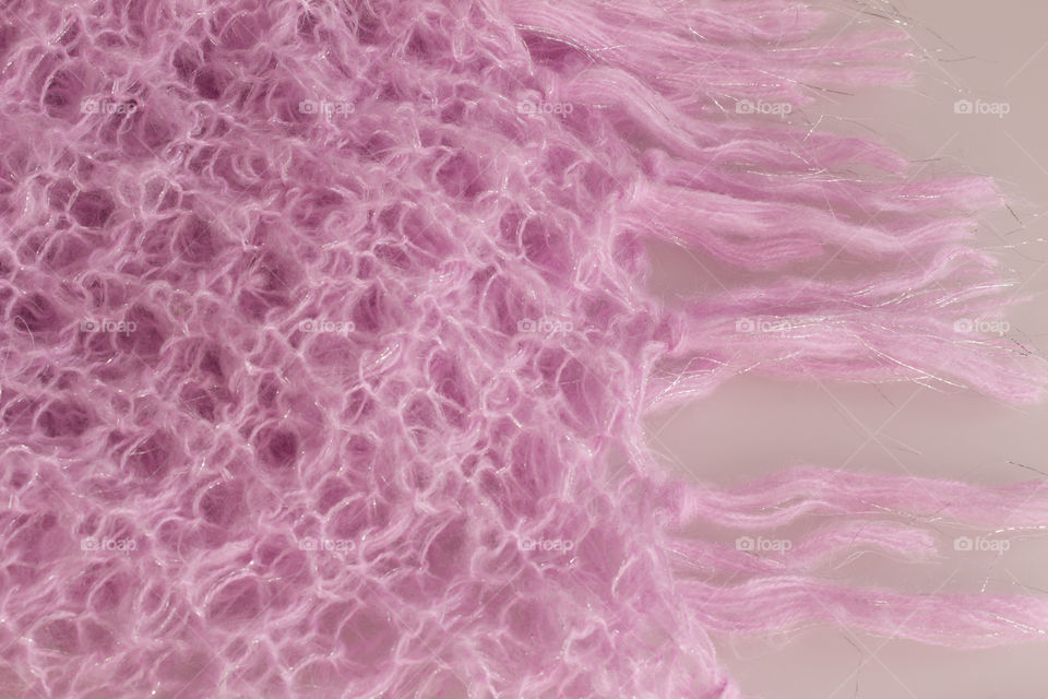 Pink crochet shawl with fringes - rosa virkad sjal med fransar