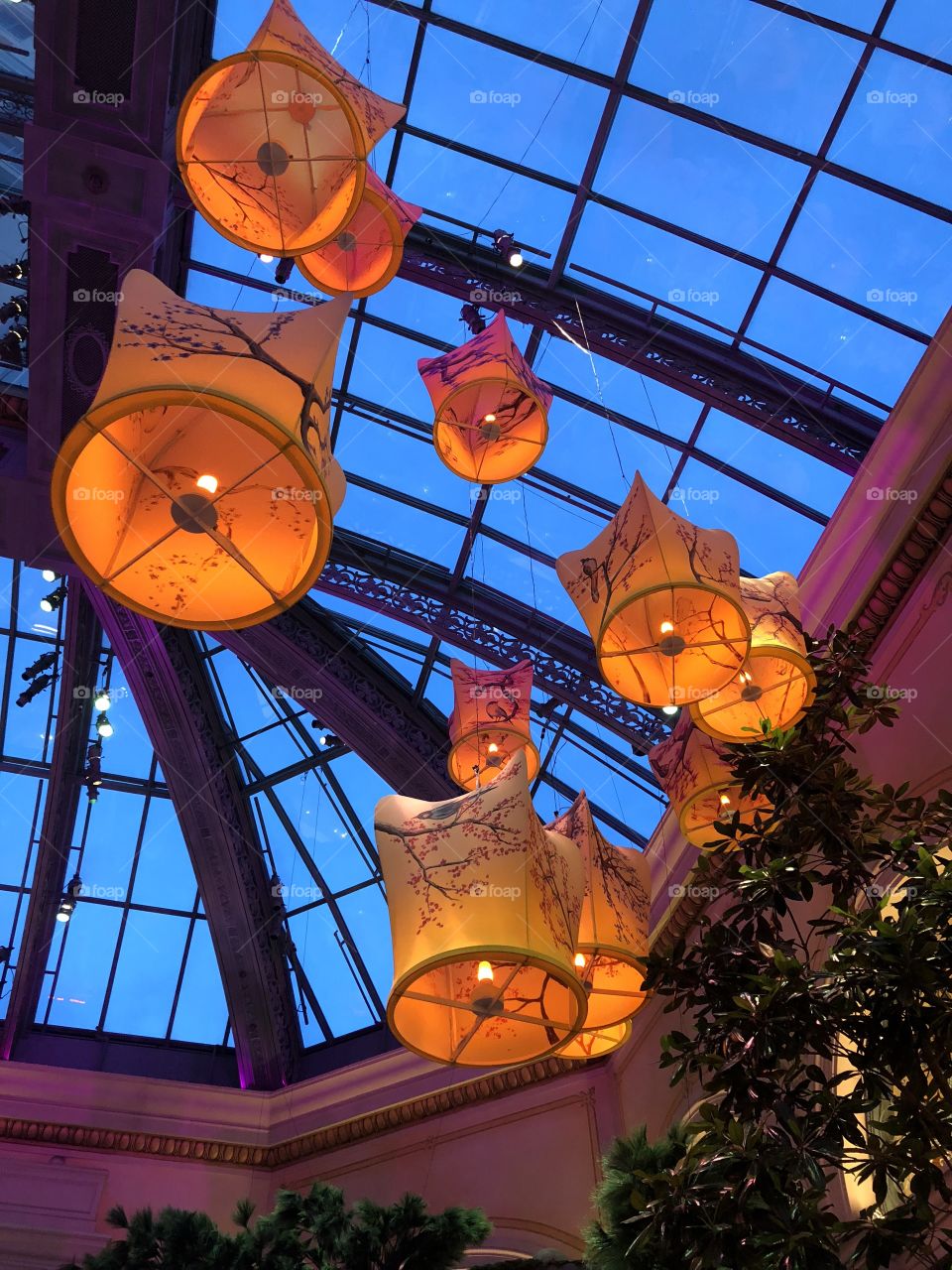 Beautiful Asian lanterns indoors amazing colors