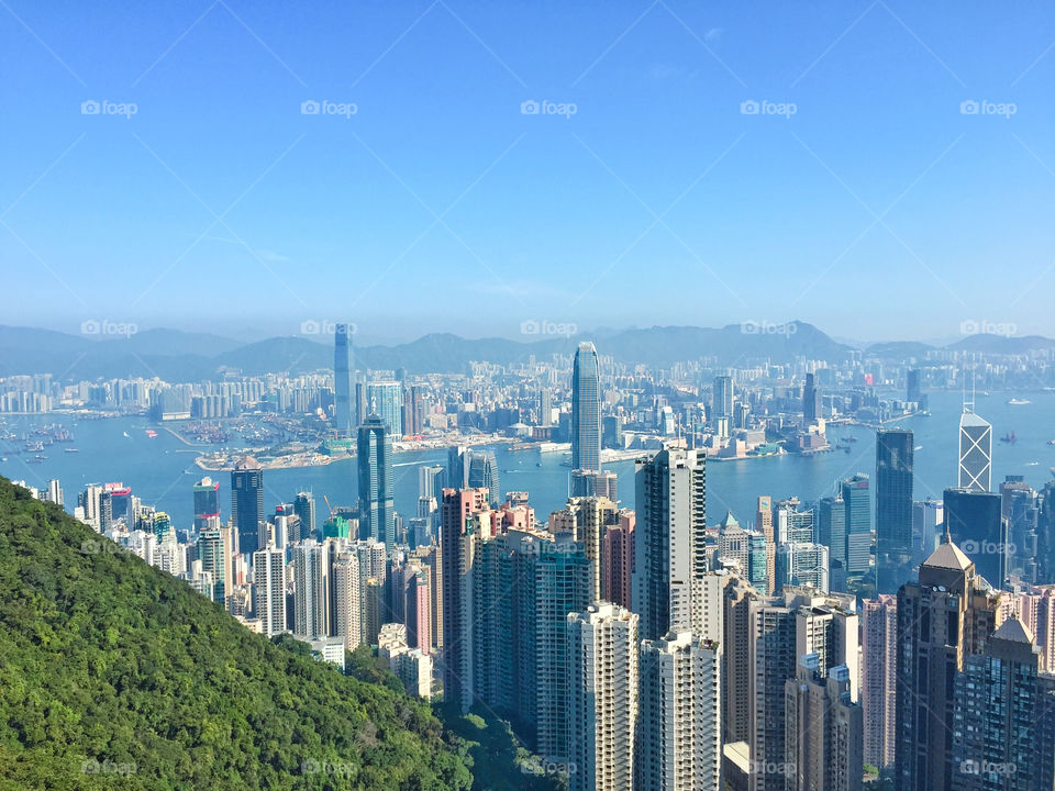 View of Hong Kong Island from above