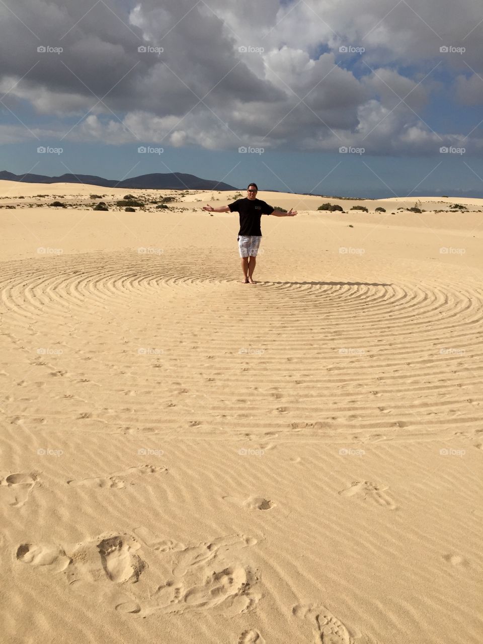 Sand circle in the desert 