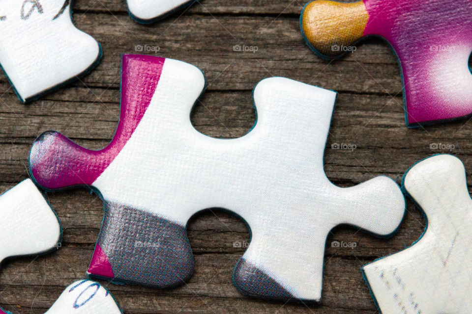 close-up of a jigsaw piece