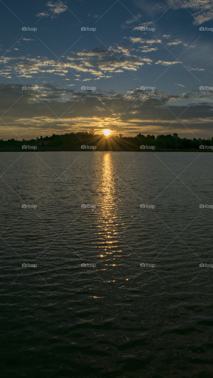 Natural Sunset on the lake