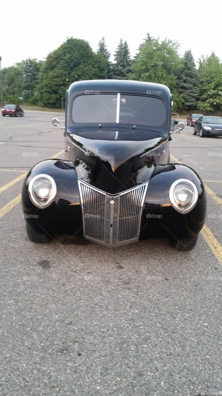 antique truck, front view