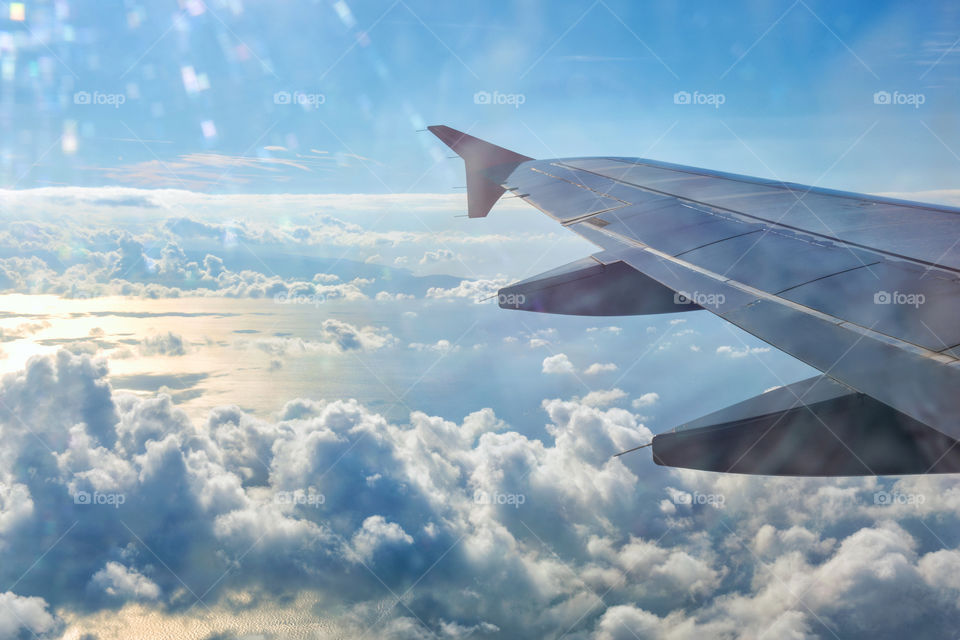 an airplane in the sky