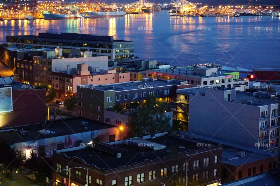 Downtown Seattle at night 