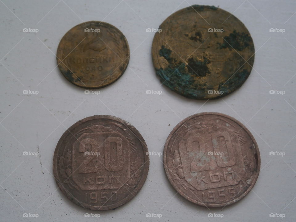 Several coins of the Soviet Union