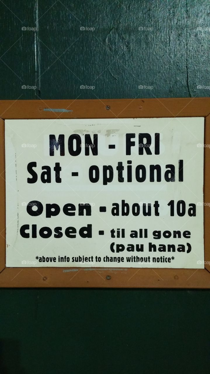 business hours sign