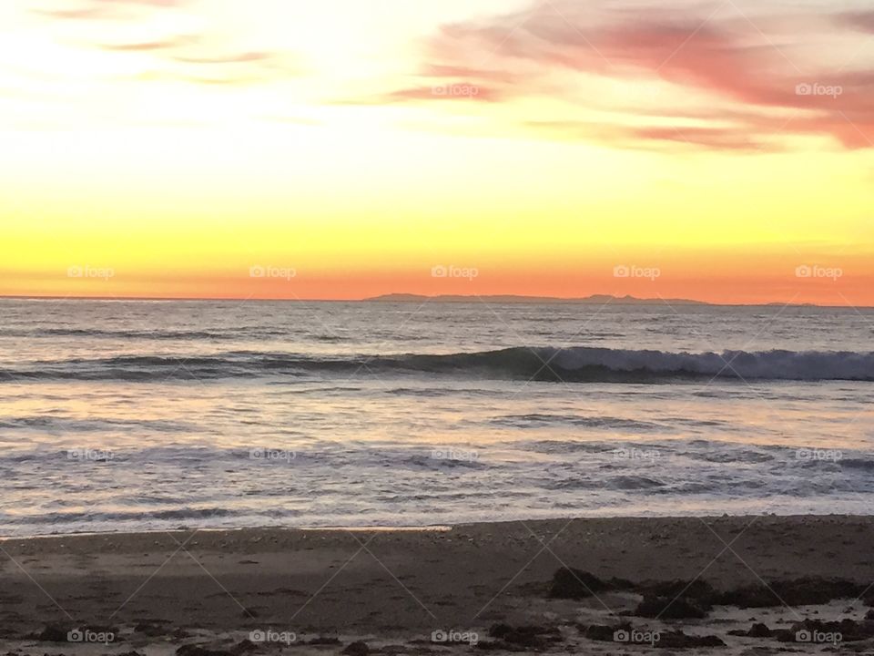 Beautiful sunset in Trestles,California