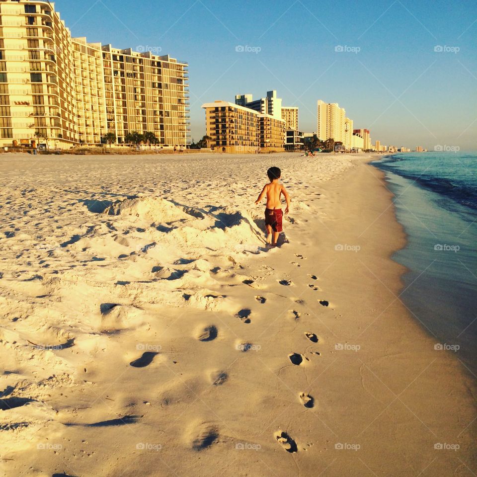 Florida beach foot prints